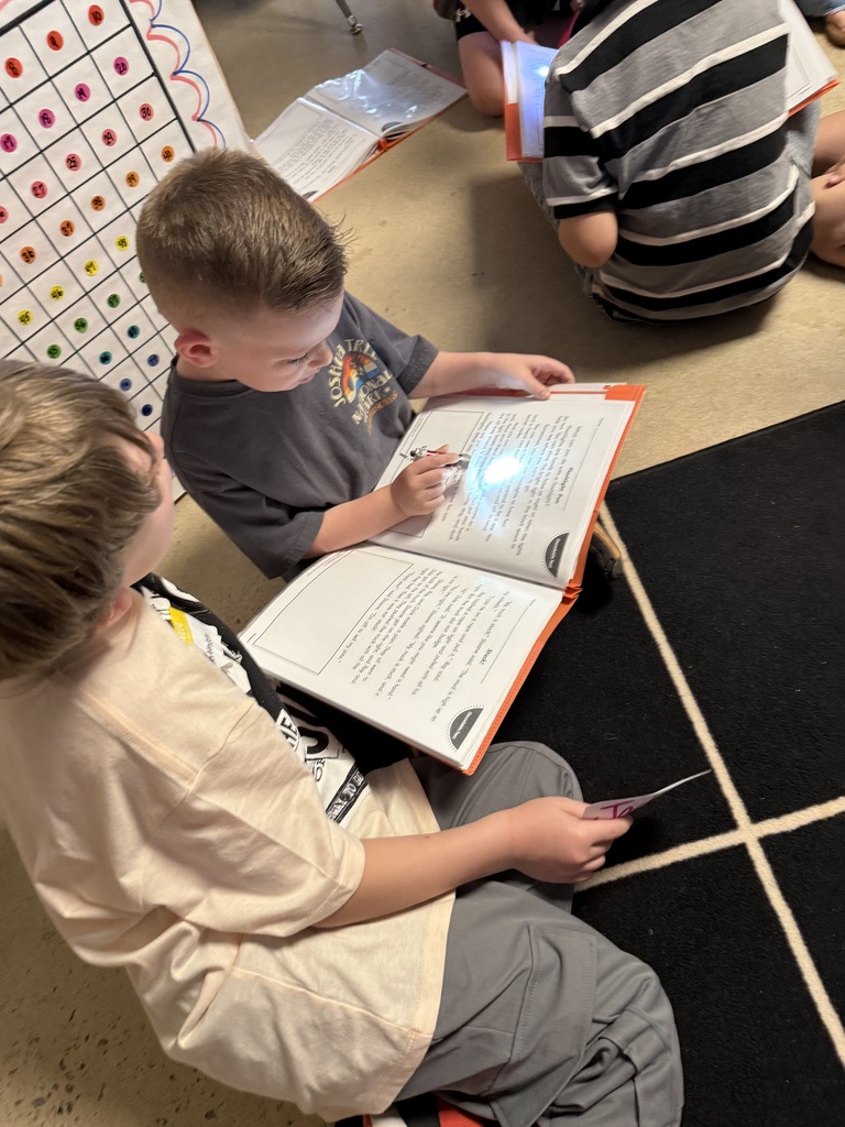 First graders reading with K5 buddies