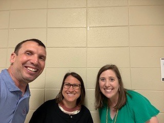Selfie of Tim Johnson, Emily Smith and Katie Britton. 