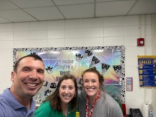 Tim Johnson, Katie Britton and Taylor Holden in Taylors Classroom.