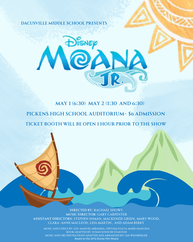 Moana, Jr. will be performed 3 times this weekend .