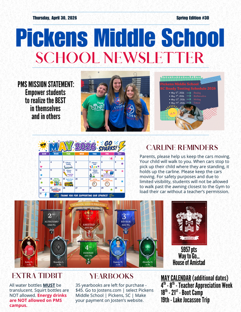 Thursday Tidbits - Weekly information about upcoming events and carline reminders