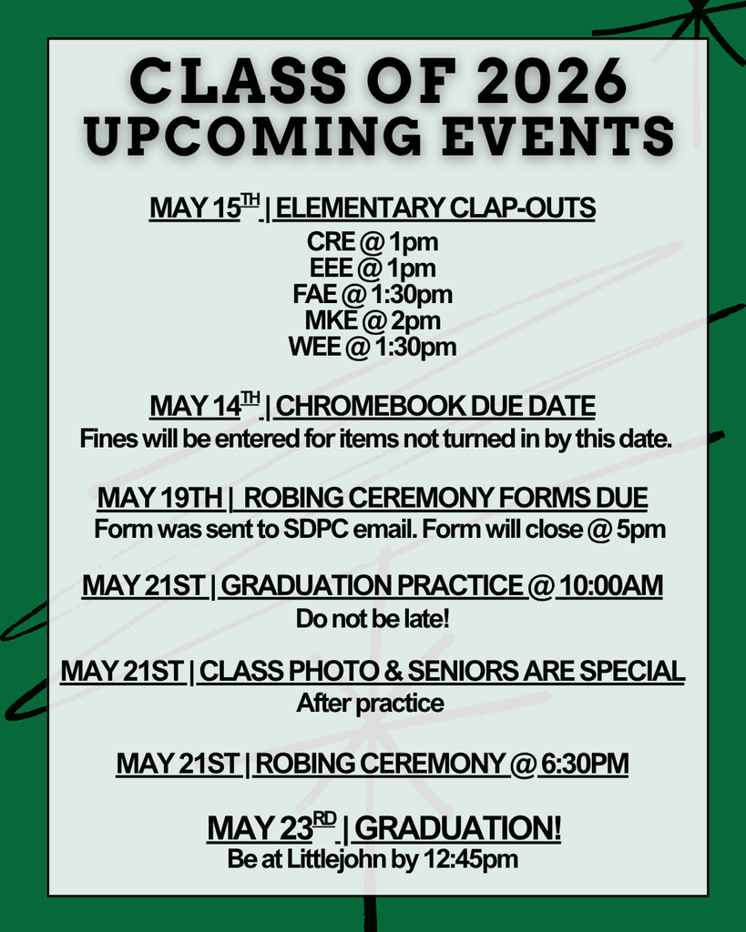 Class of 2026 Event Reminders