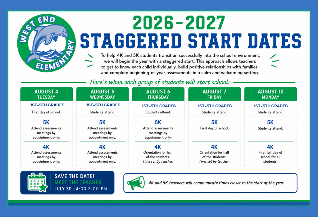 Staggered Start Dates for K4 and K5