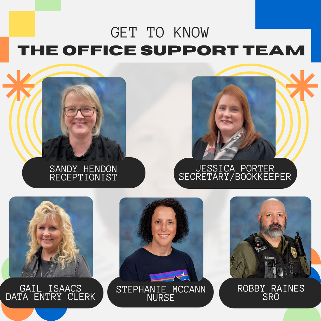 Photos of office support team