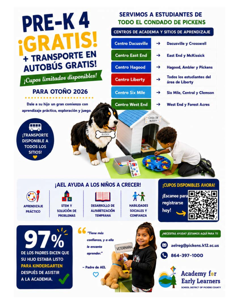 Spanish version of flyer advertising openings in 4K this fall - more information at link included in post