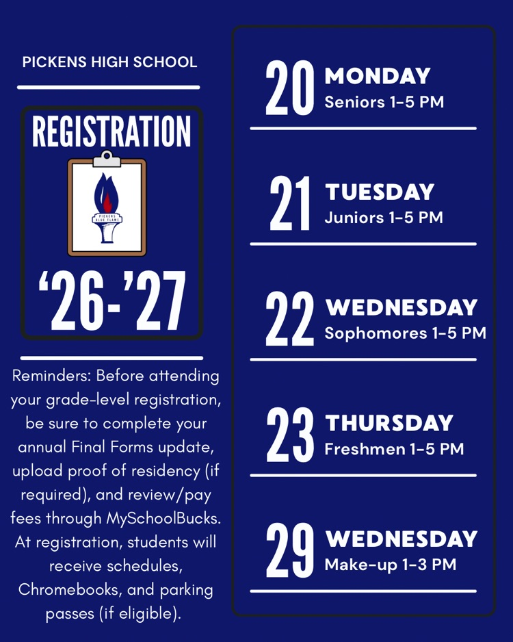 Registration Schedule