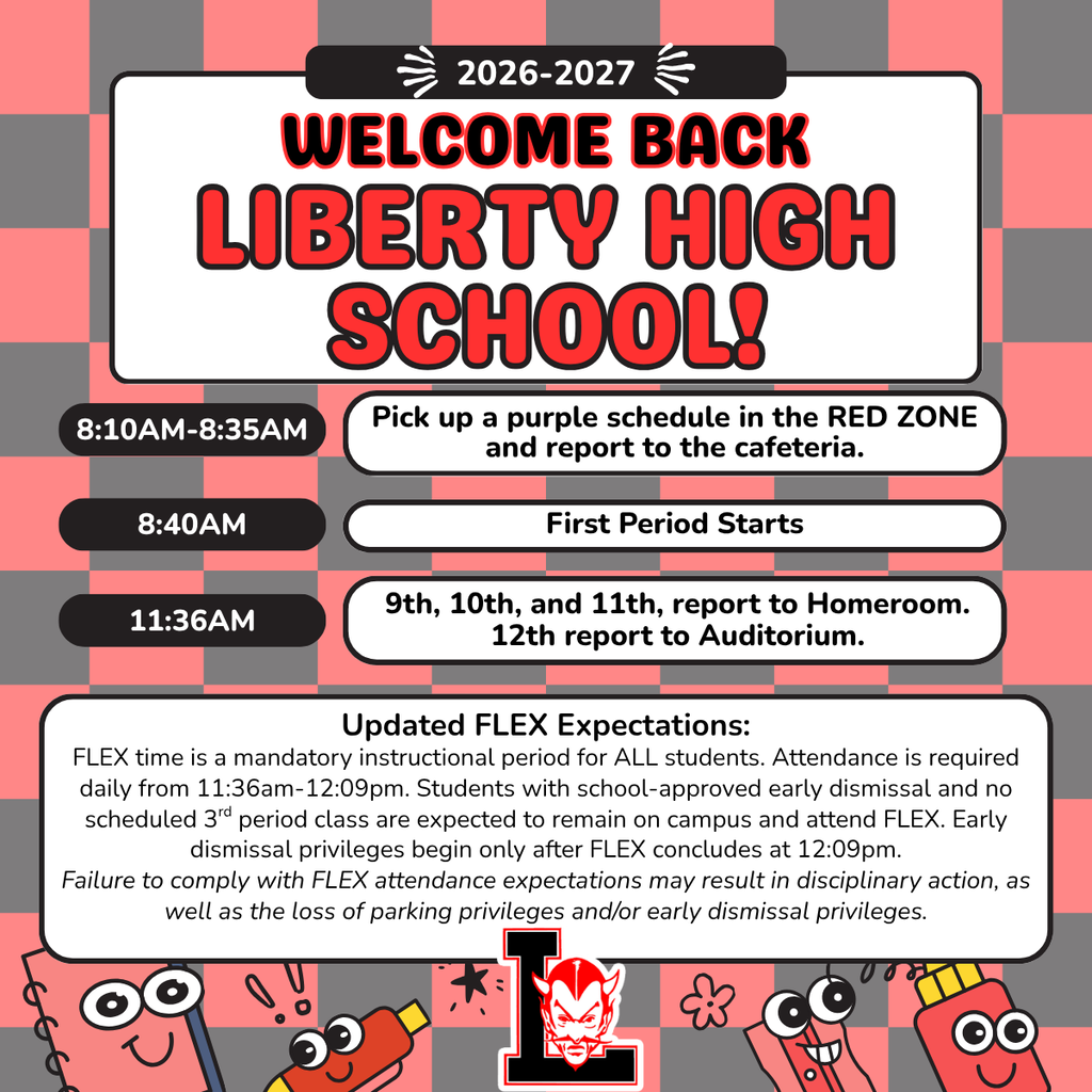 Welcome Back Liberty High School Graphic