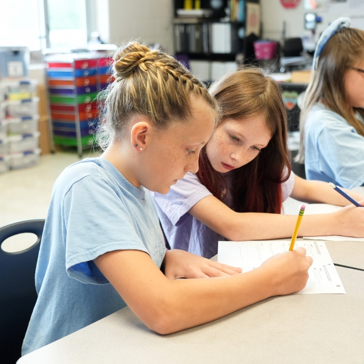students working together