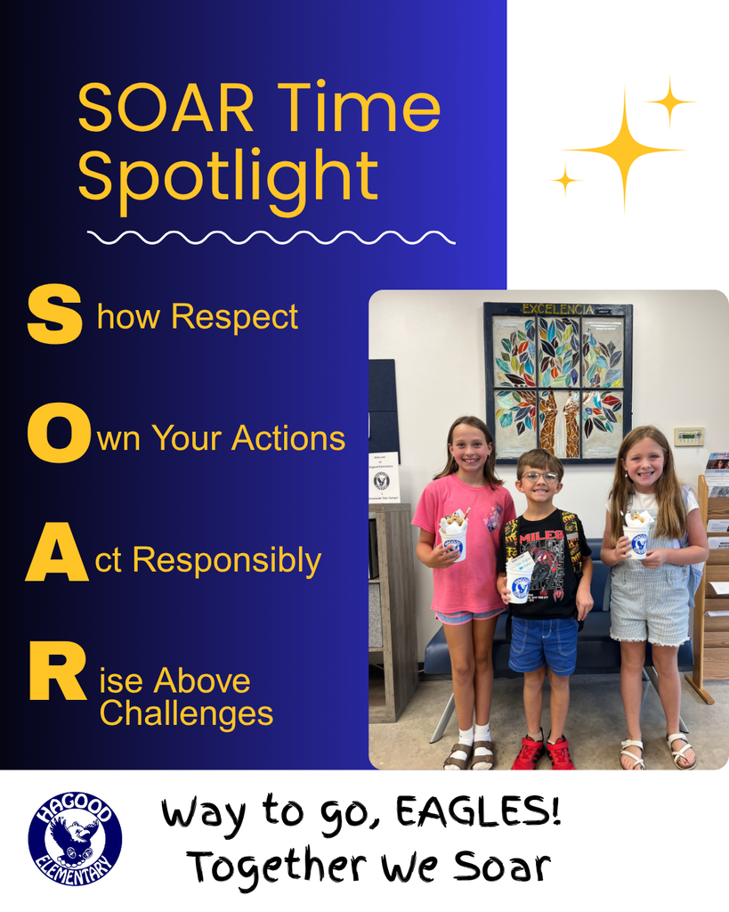 Students proudly recognized as the first SOAR winners of the 2026–2027 school year for demonstrating positive character and responsible choices.