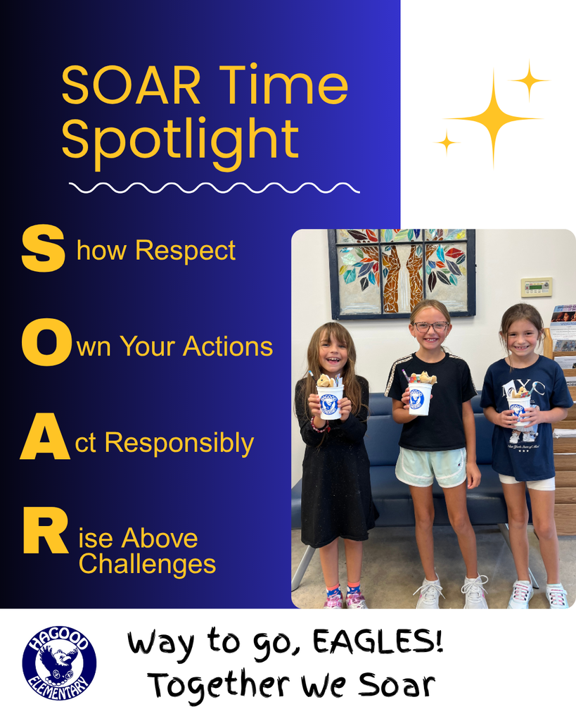 Students recognized as August 14 SOAR winners for showing respect, owning their actions, acting responsibly, and rising above challenges.