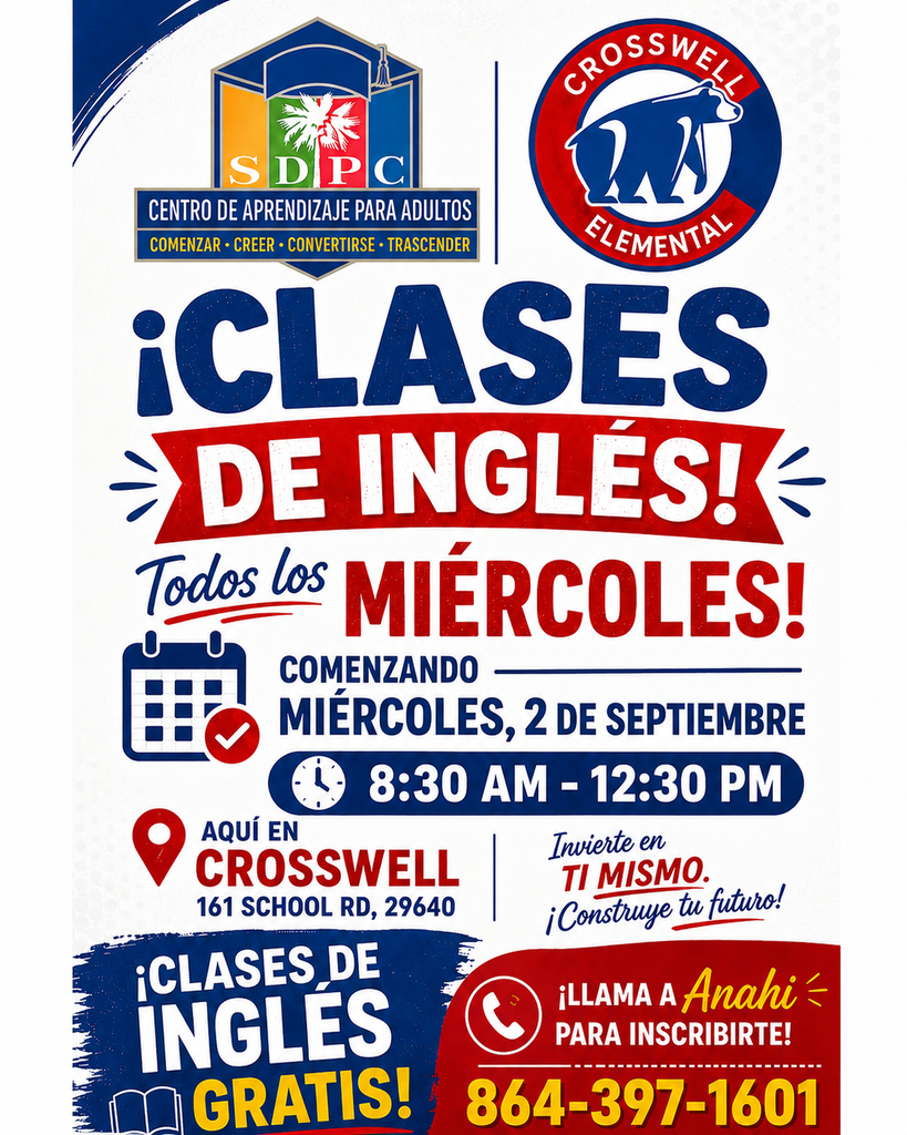 Clases de ingles todos los miercoles 8:30-12:30
