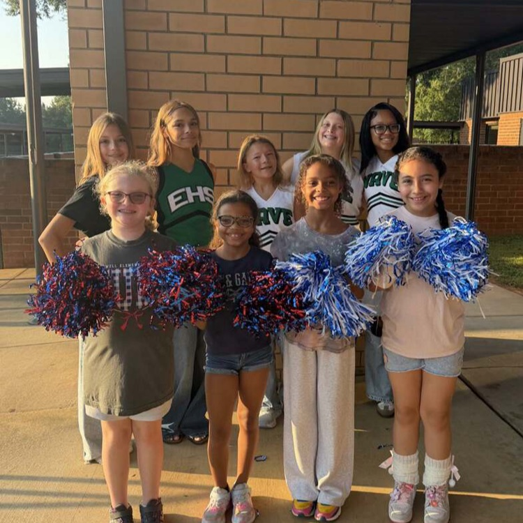 our cubs pose with EHS cheer 