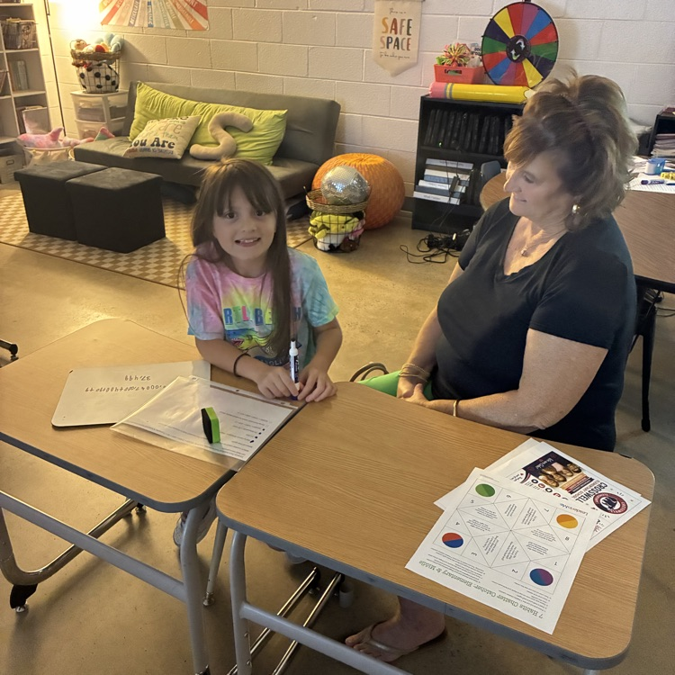 2nd grader at family night 