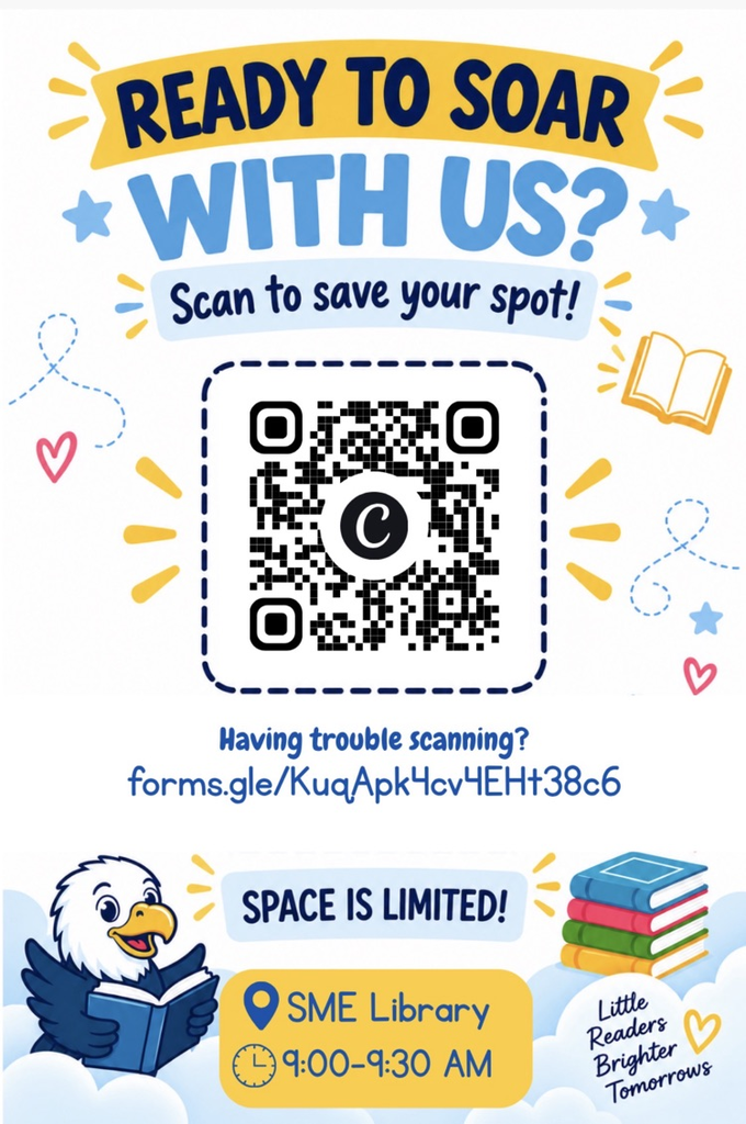 This is a poster with a QR code for story time.