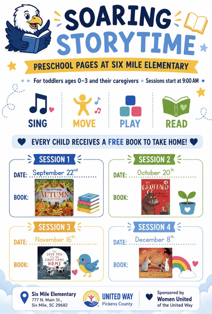 this flyer describes the sessions. it lists the books and dates of each one.
