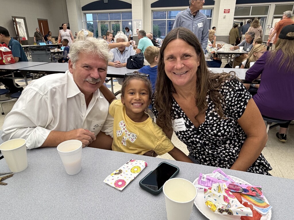 Student with her guests at Goodies with Grand Guests