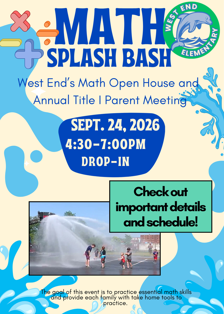 The graphic shows children playing in water being sprayed by a fire truck and reminds parents to check the schedule for the event.