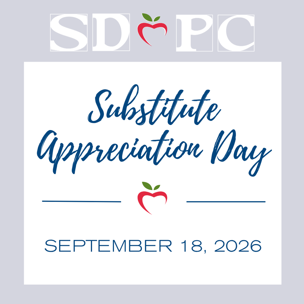 SDPC Substitute Appreciation Day graphic featuring the SDPC logo and the date September 18, 2026.