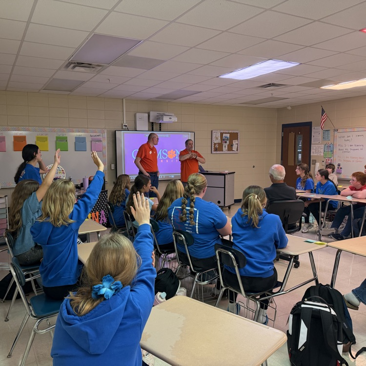 picture of guest speakers from Clemson University in ASL