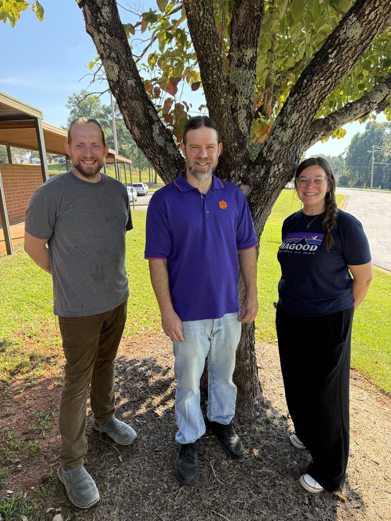 Photo of Hagood's 3 custodians for custodian appreciation day