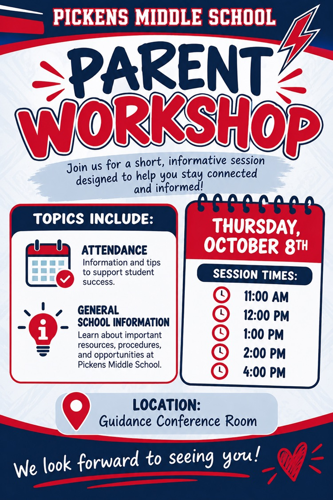 Picture/graphic about parent workshops available in guidance on Thursday.