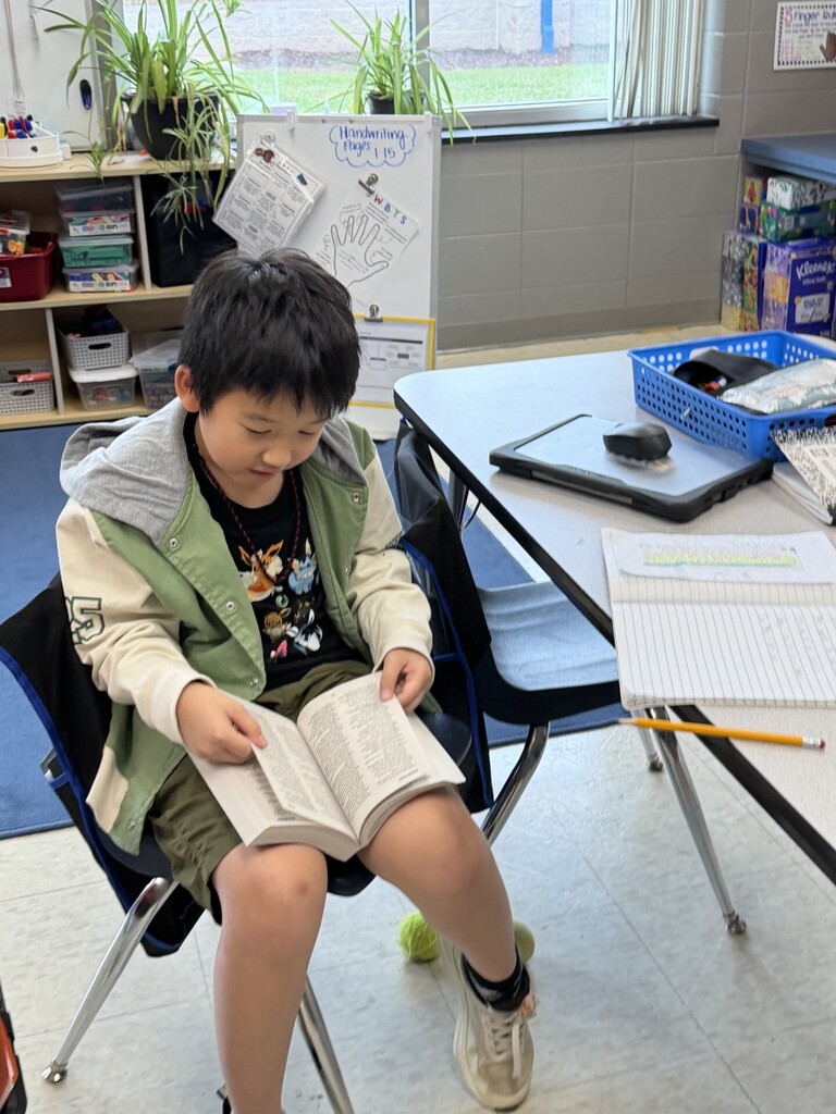 Student looking up a word