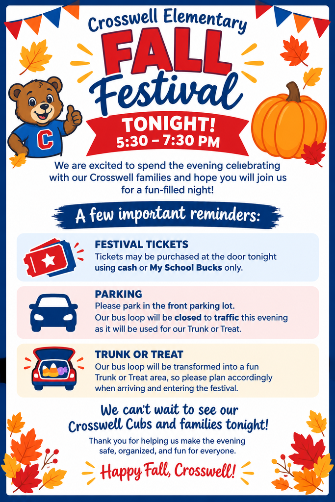 Festival tickets cash or My school bucks.  park in the front lot only