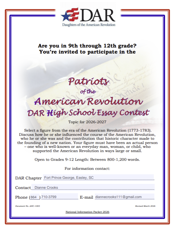 DAR Essay Information