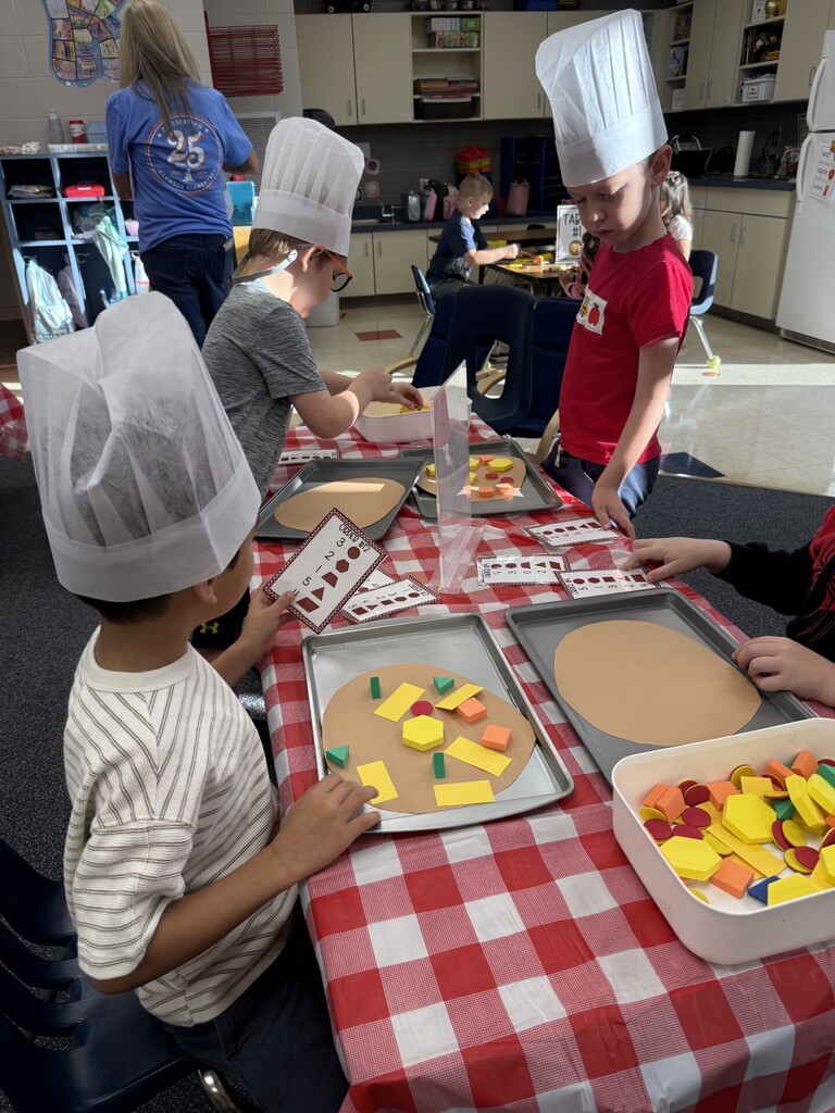 Following orders to make shape pizzas.