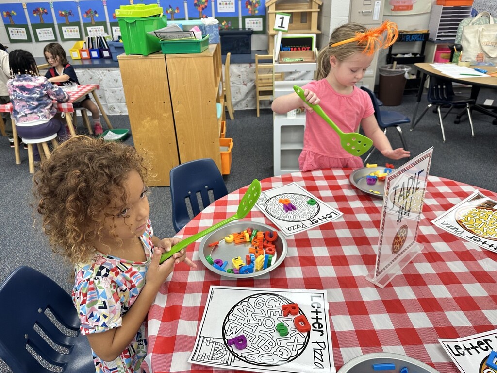 Sorting letters on a pizza