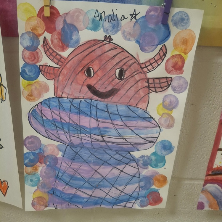 student art work display inspired by Hispanic artists.