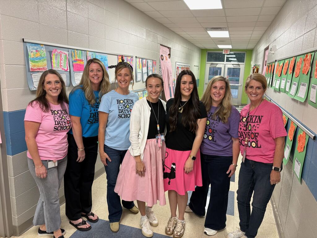 First Grade teachers ready to do activities around the number 50.