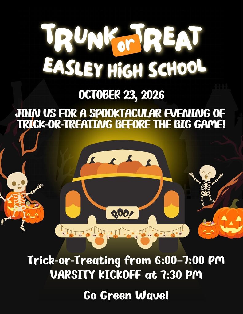 Trunk or Treat at EHS on October 23rd from 6-7:30pm!