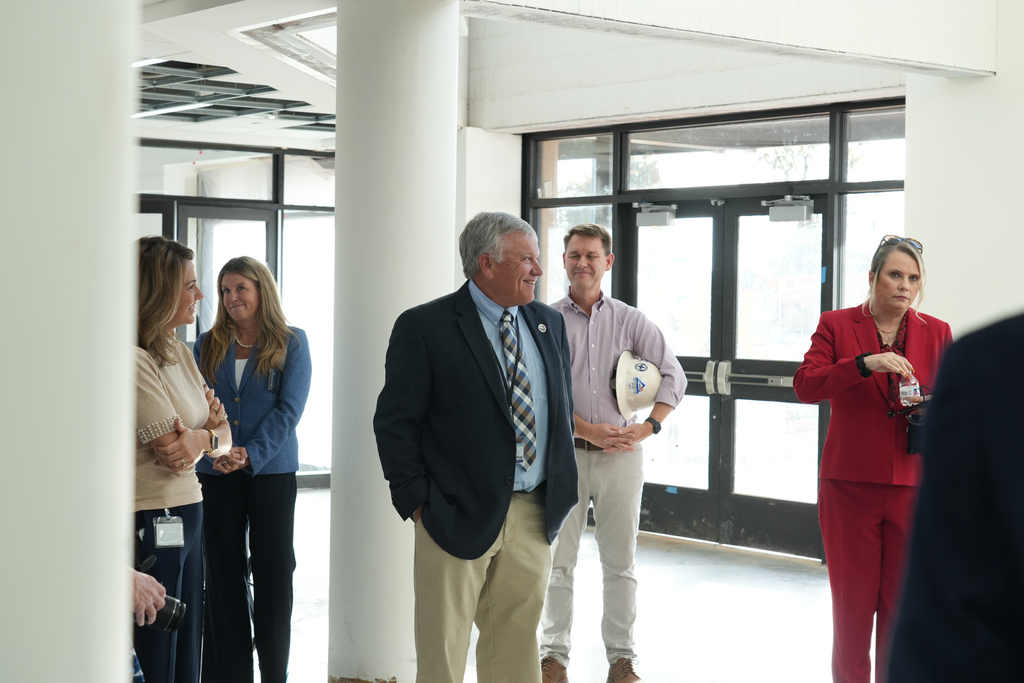Board Chair Randy Robinson speaking to the group during the dedication
