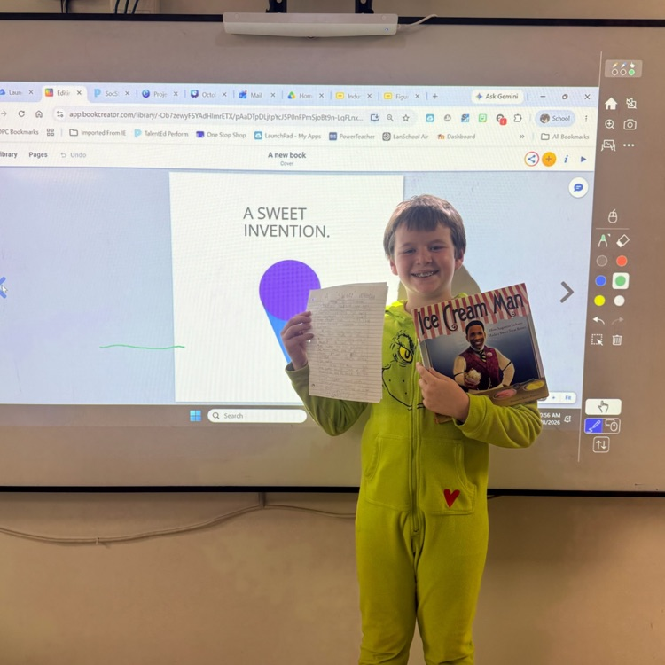 fifth grade student sharing about his inventor