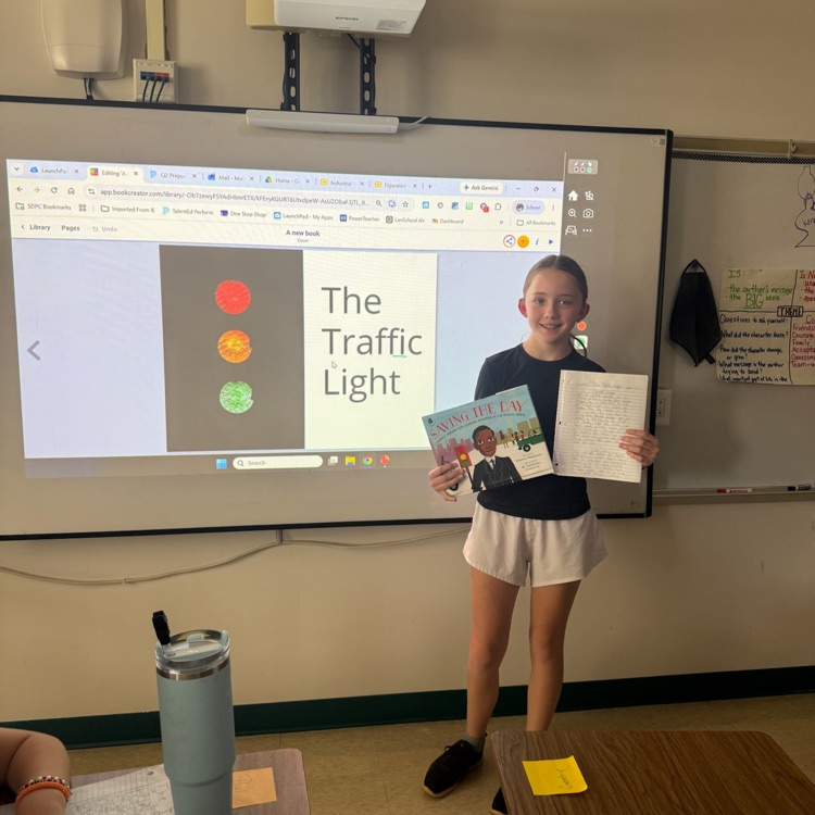 fifth grade student sharing about her inventor