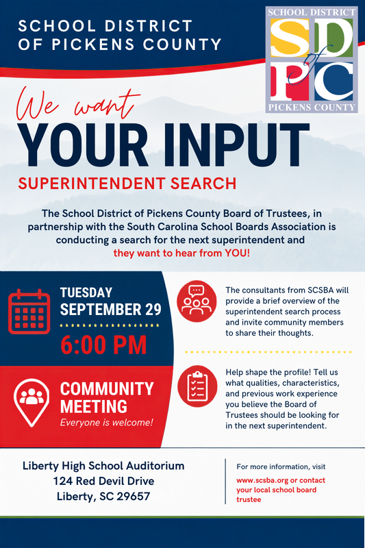 Flyer for upcoming community input meeting