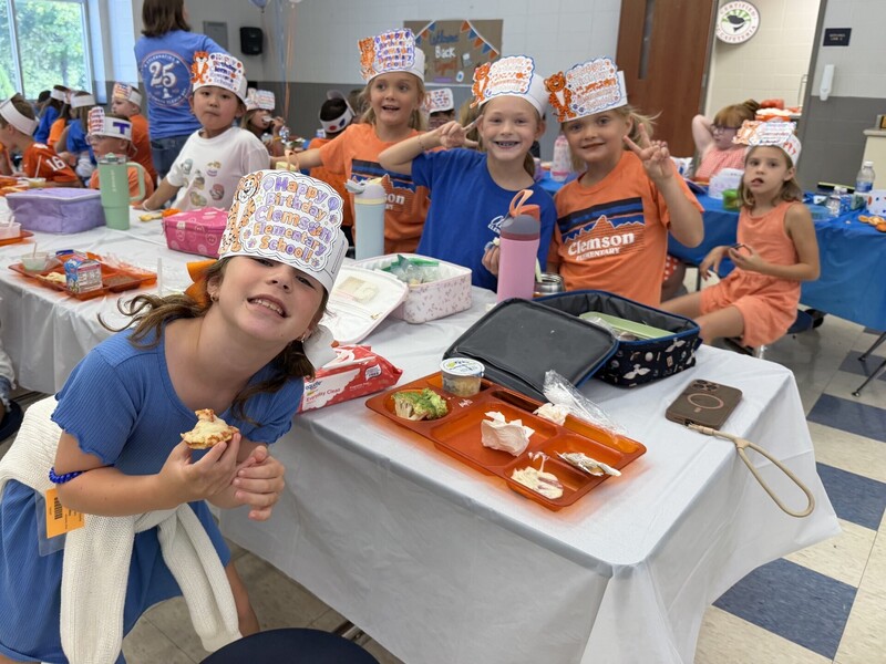 Students at the birthday celebration lunch