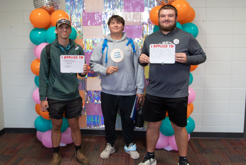Students participating in College App Day