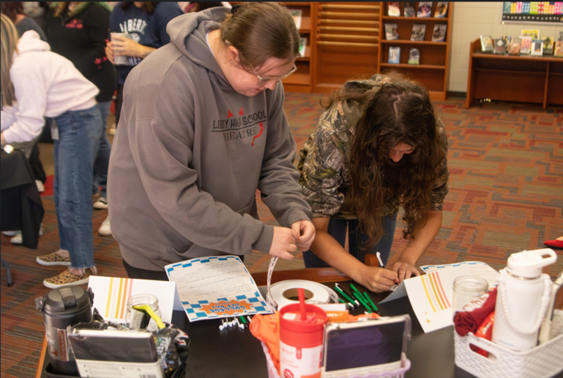 Students entering the drawing