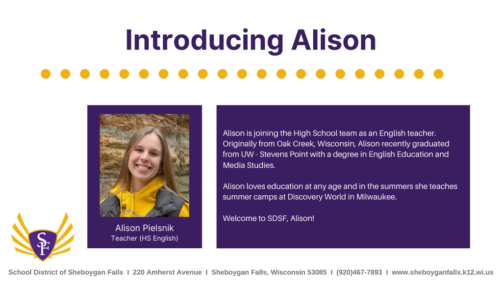Join us in welcoming Alison!