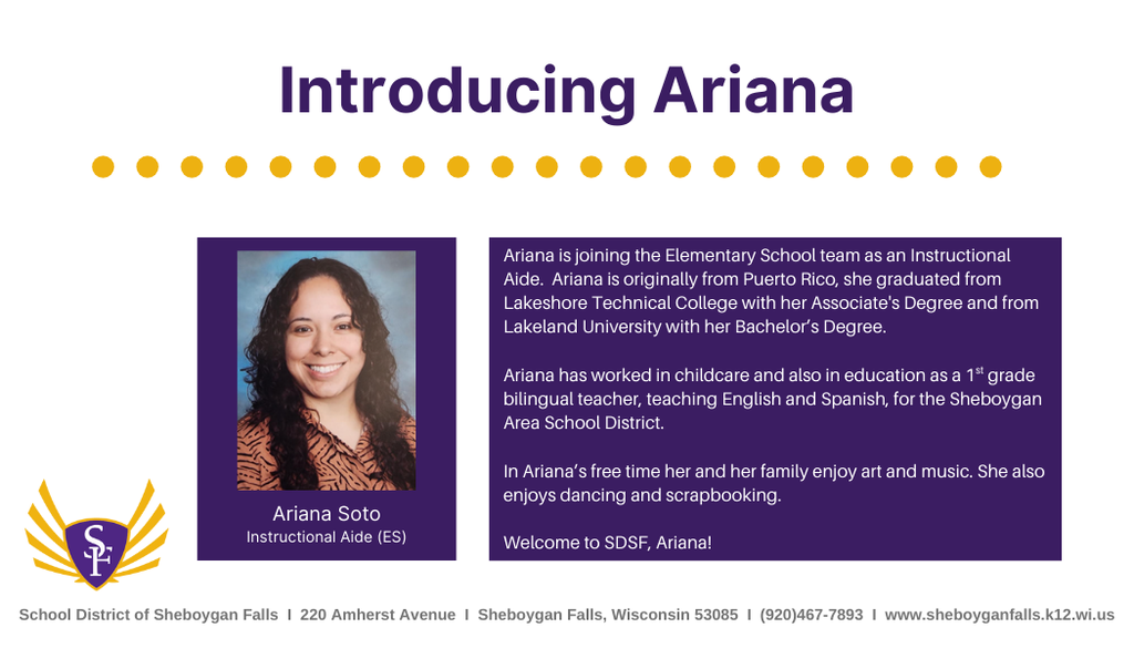 Join us in welcoming Ariana!