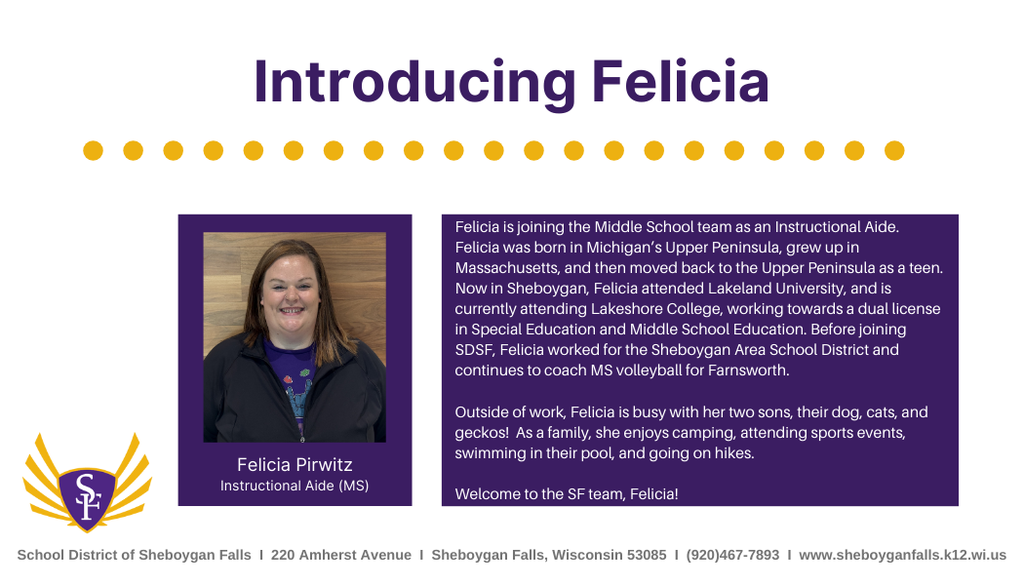 Join us in welcoming Felicia!