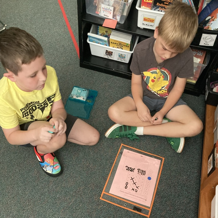 students playing a math game