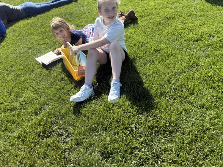 First grade took some time to soak up words and sun rays! Reading in the sun!