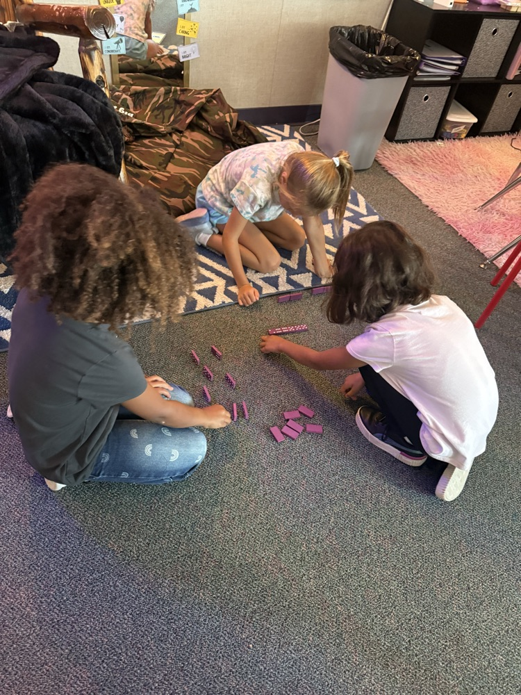 First graders are learning to play dominoes in math! Subitizing is important to building great mathematicians! 