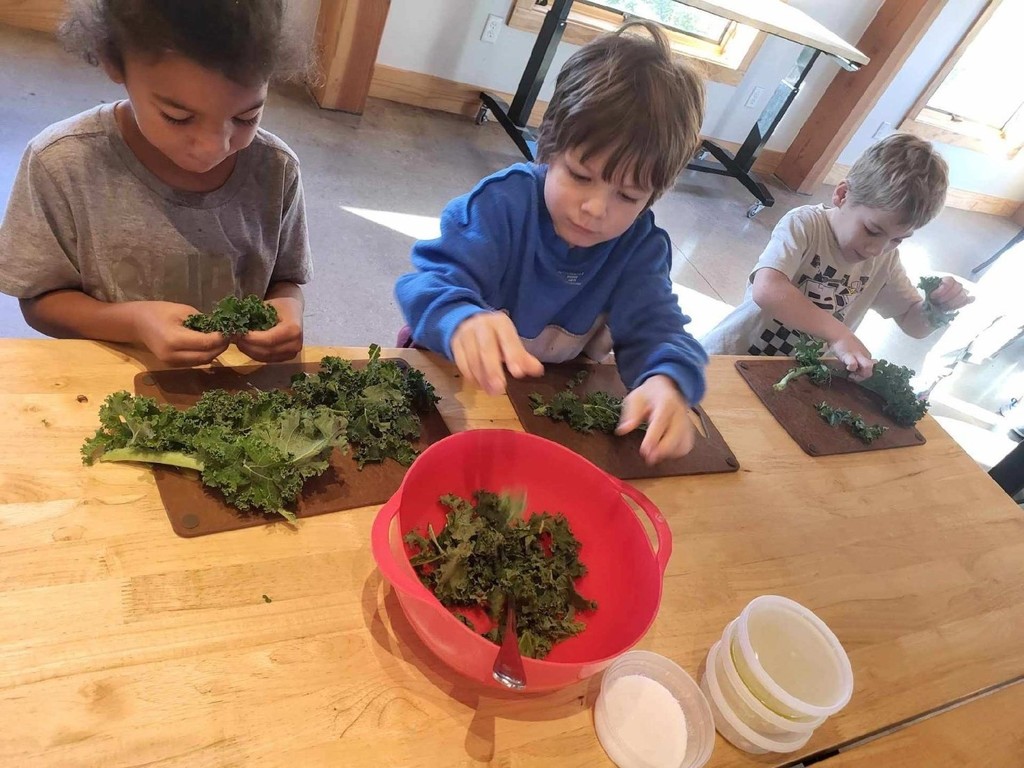 Making kale chips