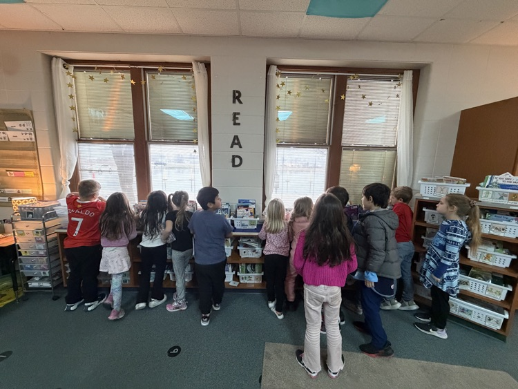students looking out the window. 