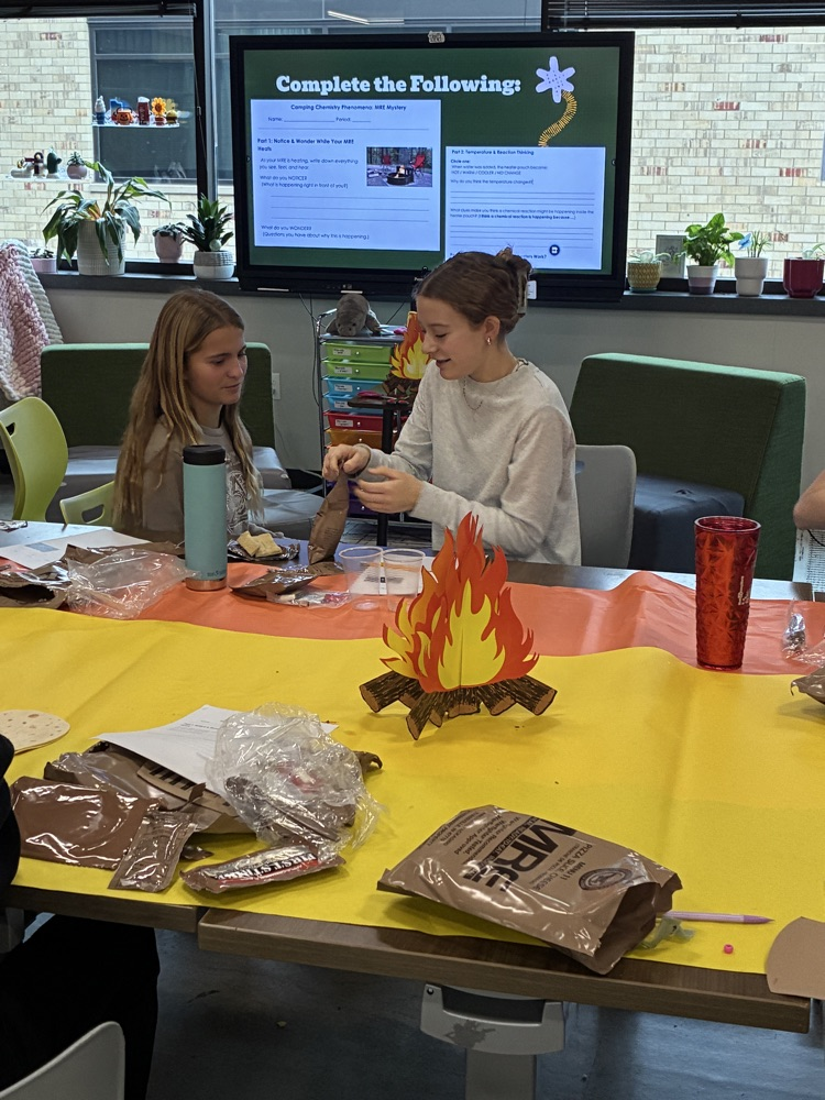 Students enjoying MRE's