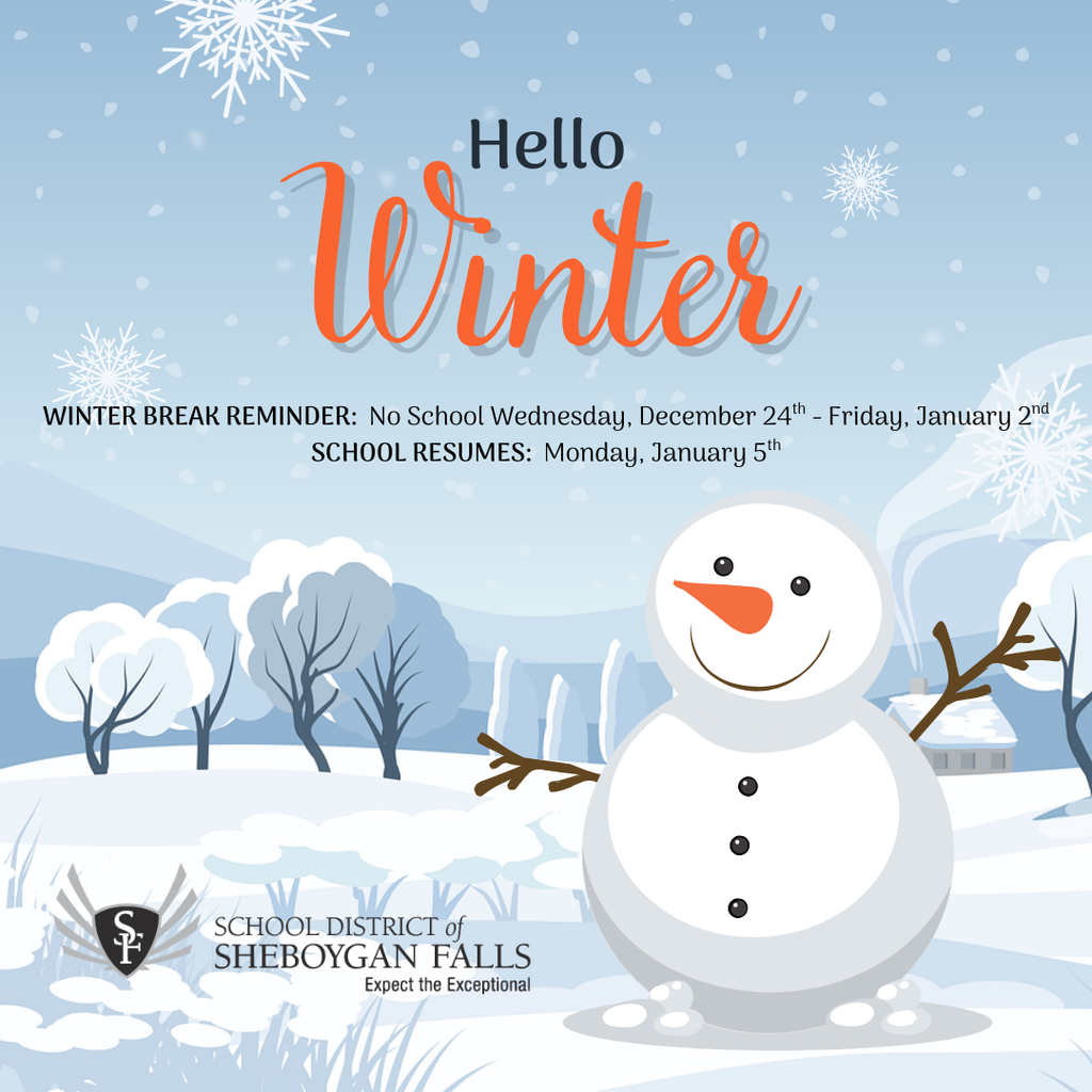 Have a safe and healthy winter break!  See you in the new year!